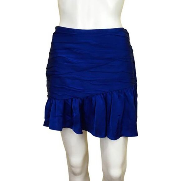 Ramy Brook Women MiniSkirt Cobal Color Ruffle Size 2 Chic Jovial - Picture 2 of 8